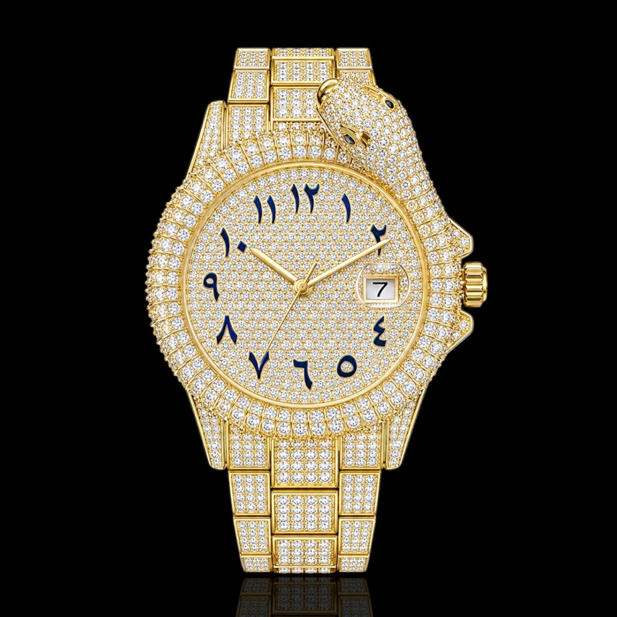King Cobra 42mm – Iced Out Goud Verguld Horloge