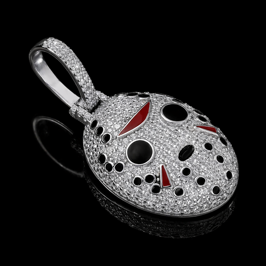 Zilveren Moissanite Diamanten Hockey Masker Hanger