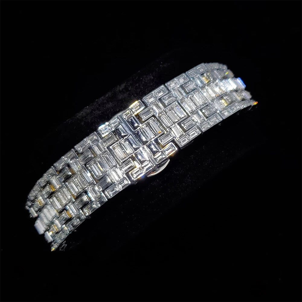 Royal Skeleton 44mm – Automatisch Baguette Diamanten Horloge