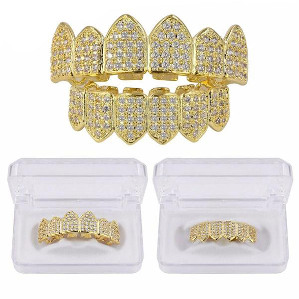 6/6 Gold plated ICED Royal Grillz