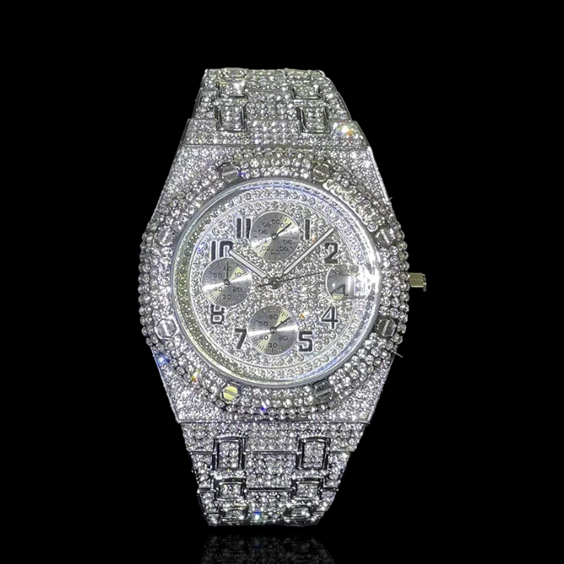 Royal Majestic Chronograaf 42mm – Fully Iced Horloge