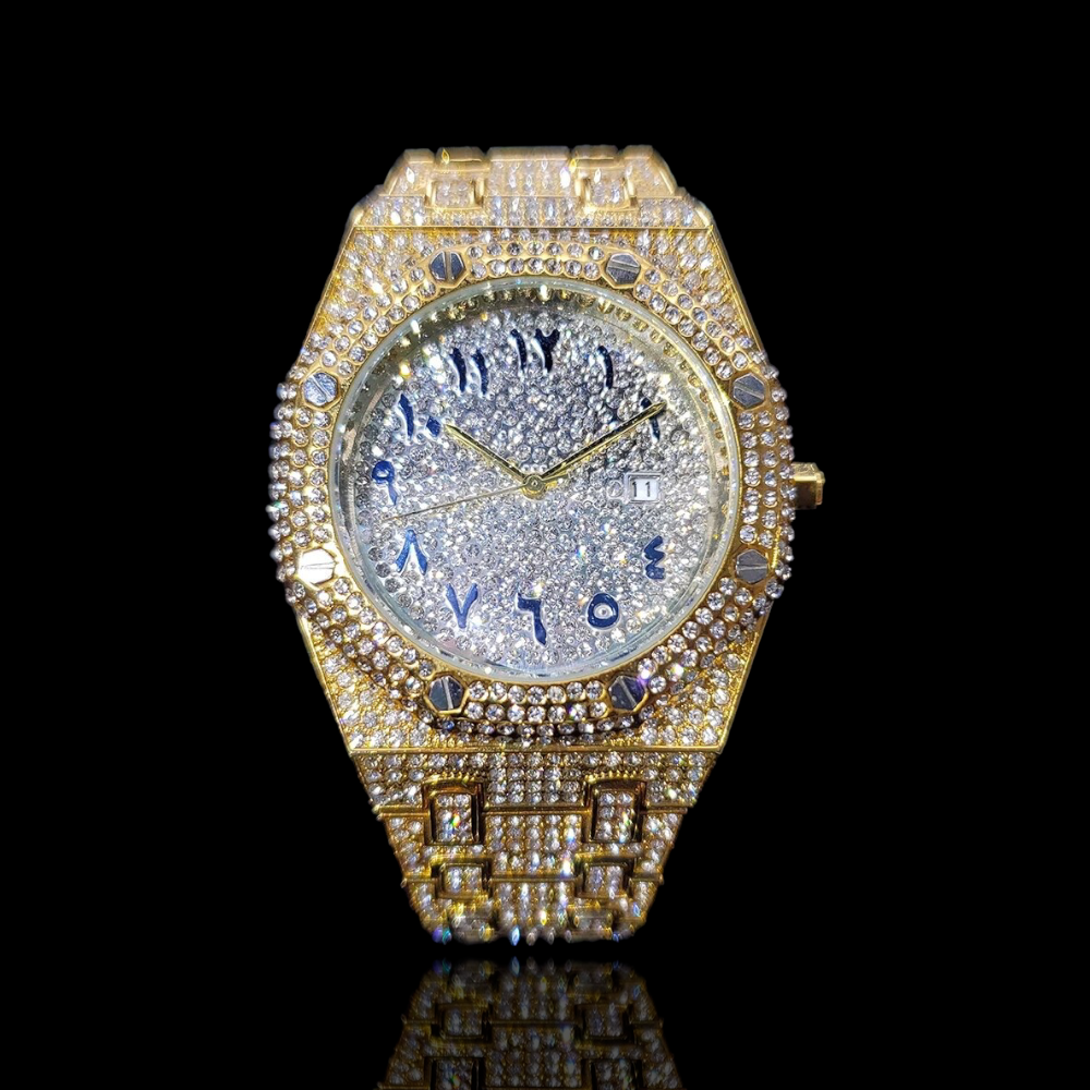 Royal Majestic Arabic 42mm – Fully Iced Goud Verguld Horloge
