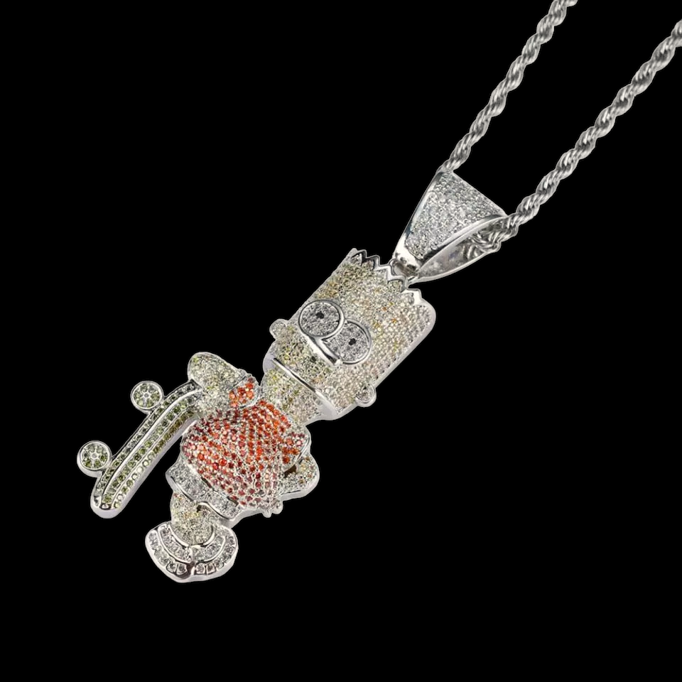 Cartoon with skateboard