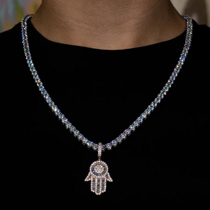 Rose Gold Plated Baguette Hamsa Hand
