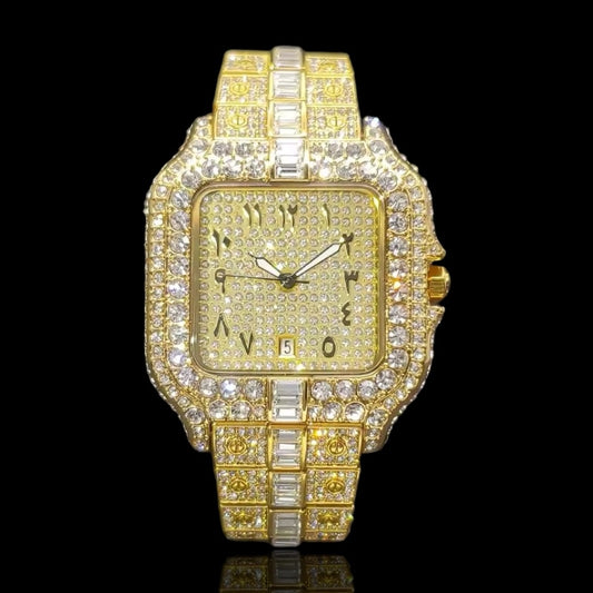 Gold Plated Arabic King Square Watch