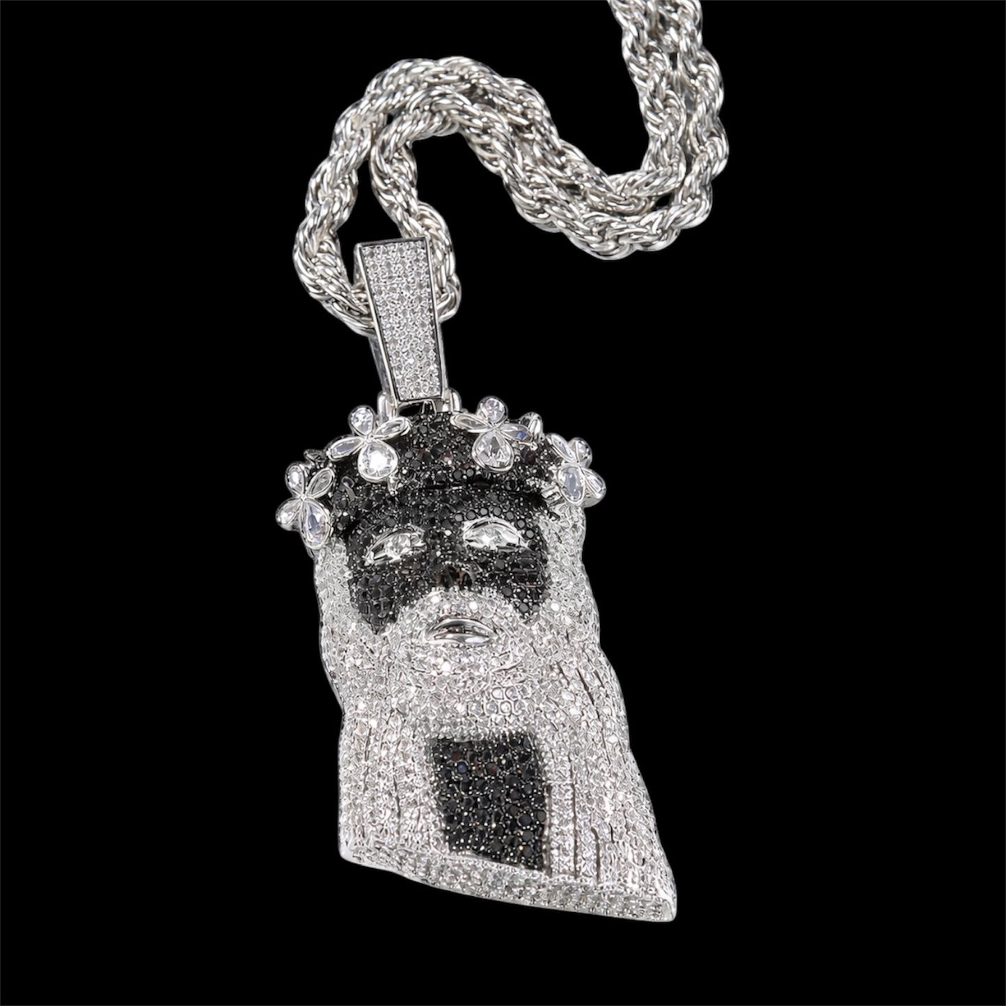 Zwart PVD Christus Hanger met Doornenkroon