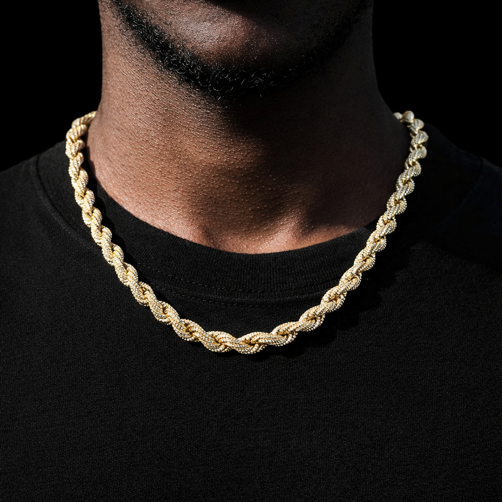 10mm Diamond Dookie Rope Chain