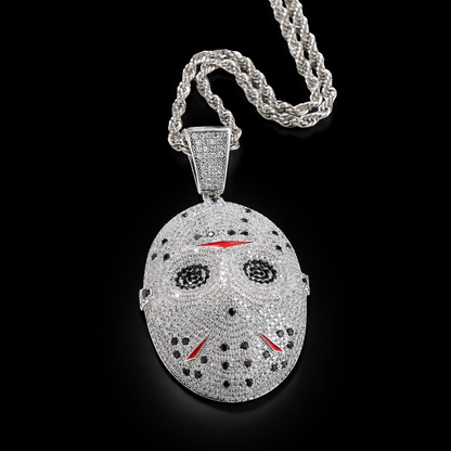 Jason pendant with rope chain iced out 