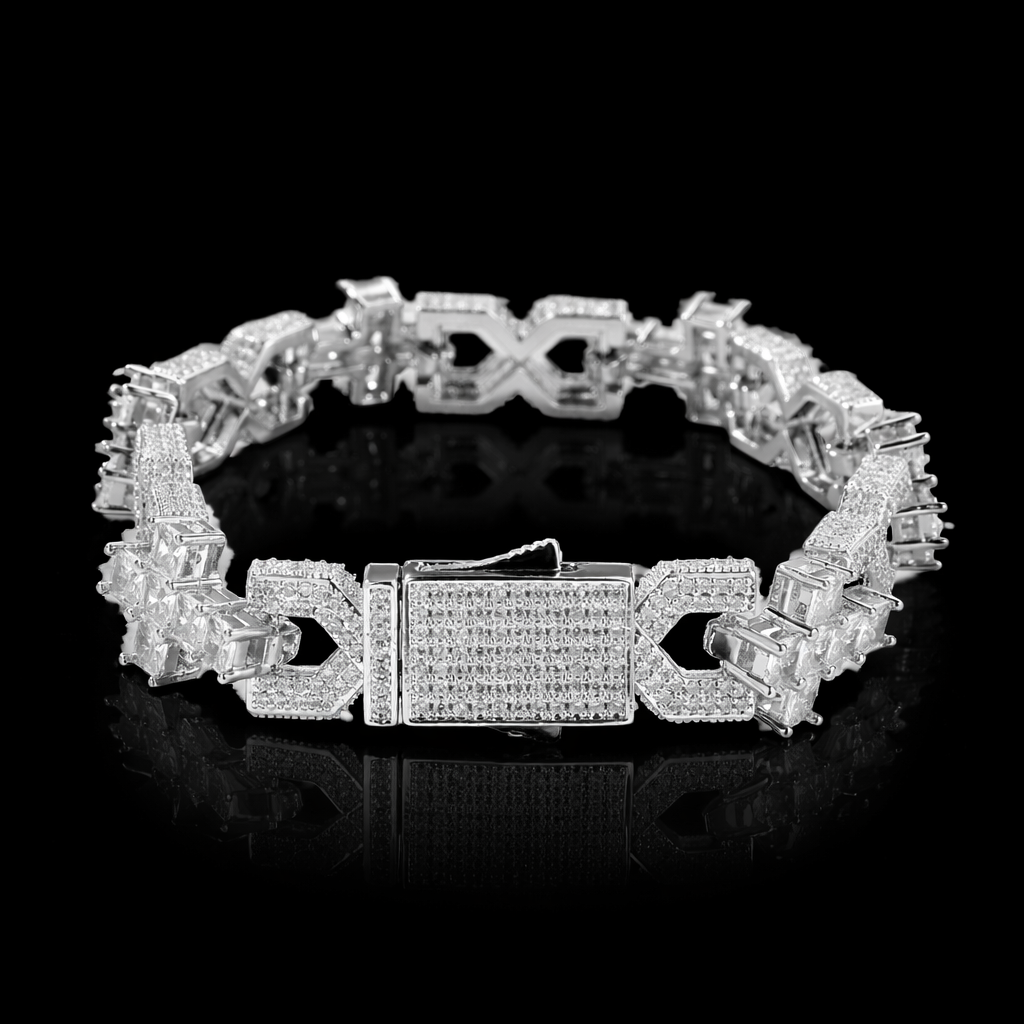 14mm Infinity X Kruis Baguette Armband