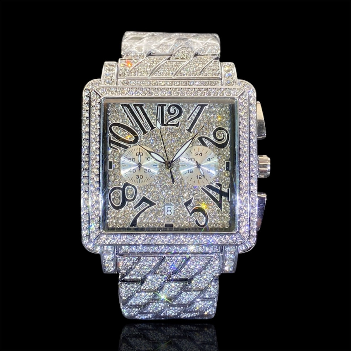 Royal Frost 45mm – Fully Iced Square Horloge