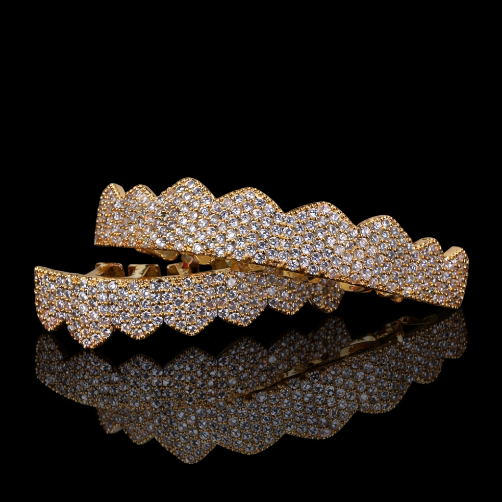8/8 Premium Gold plated ICED OUT Grillz