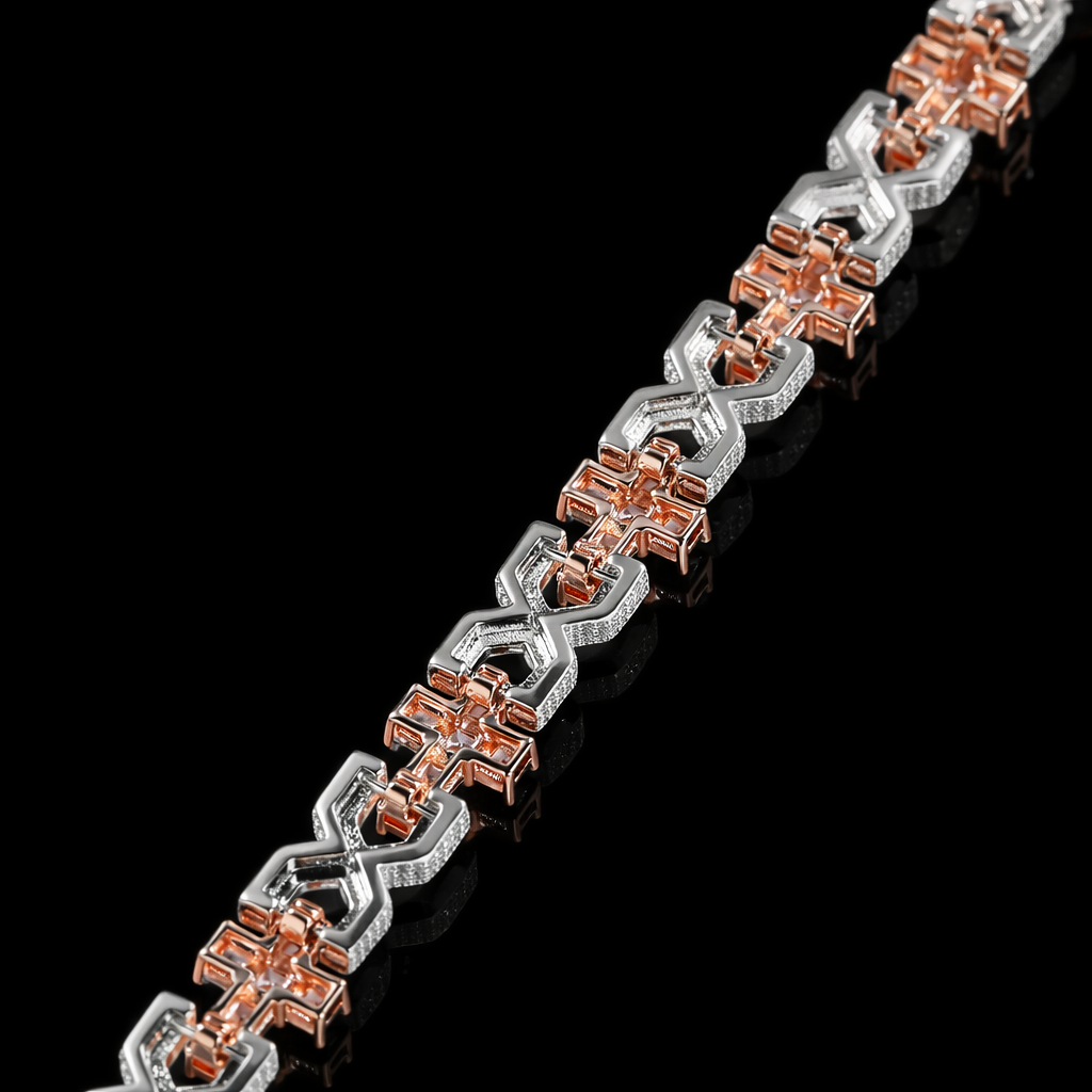 14mm Infinity X Kruis Baguette Armband