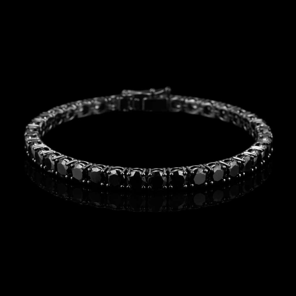 5mm black diamond luxury tennis bracelet 