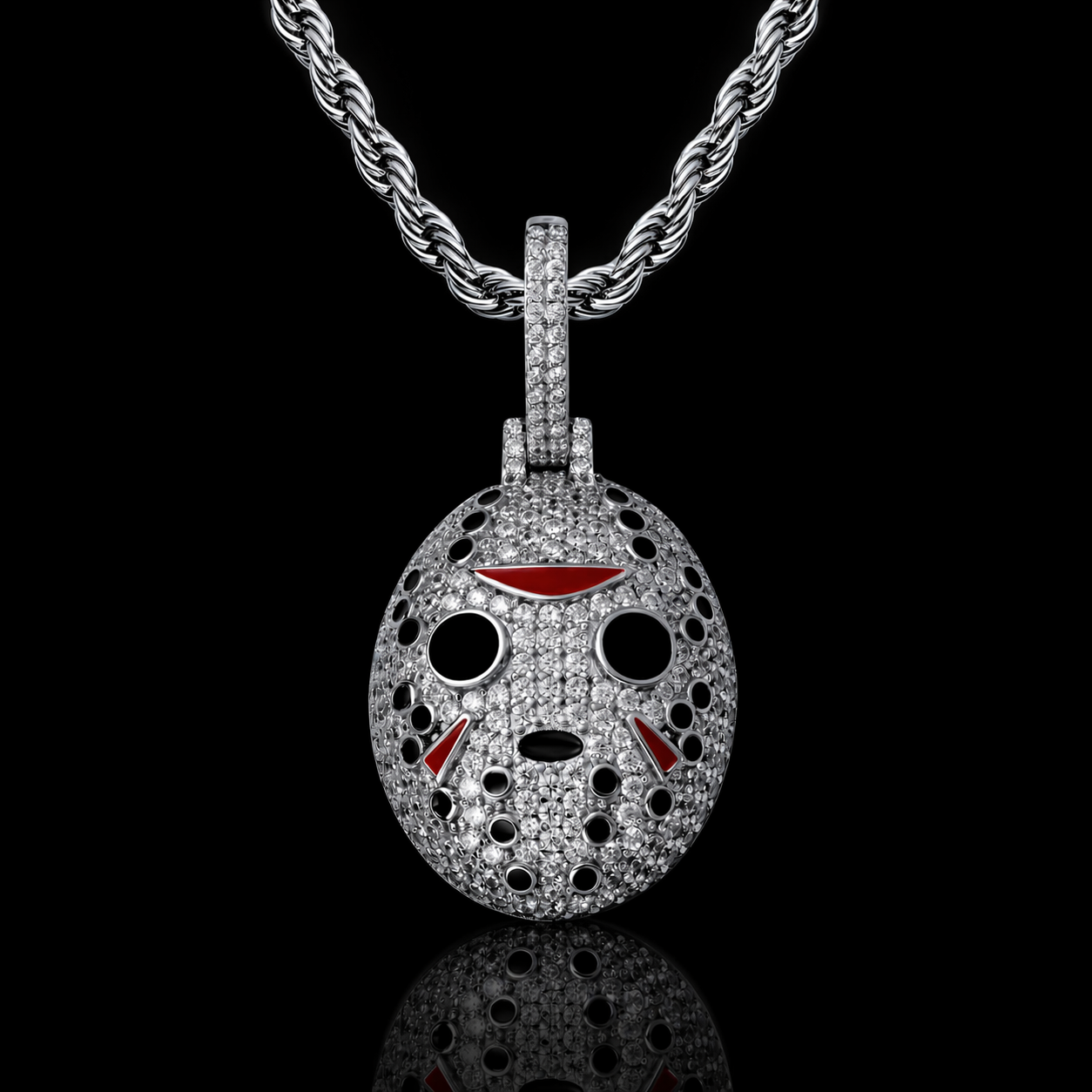 Zilveren Moissanite Diamanten Hockey Masker Hanger