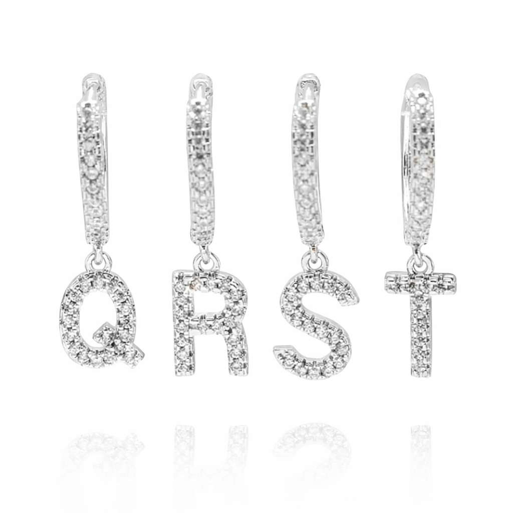Iced out Letter Oorbellen