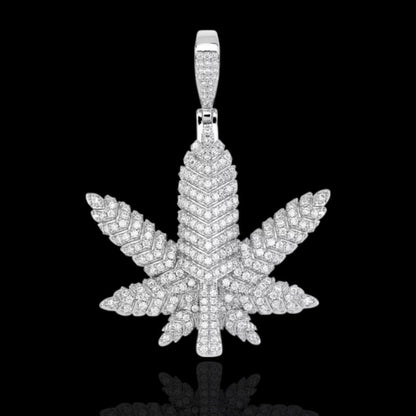 Premium Iced Out Cannabis Leaf Pendant