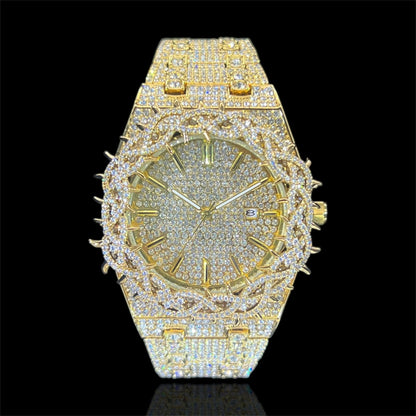 Royal Thorne 44mm – Fully Iced Goud Verguld Horloge