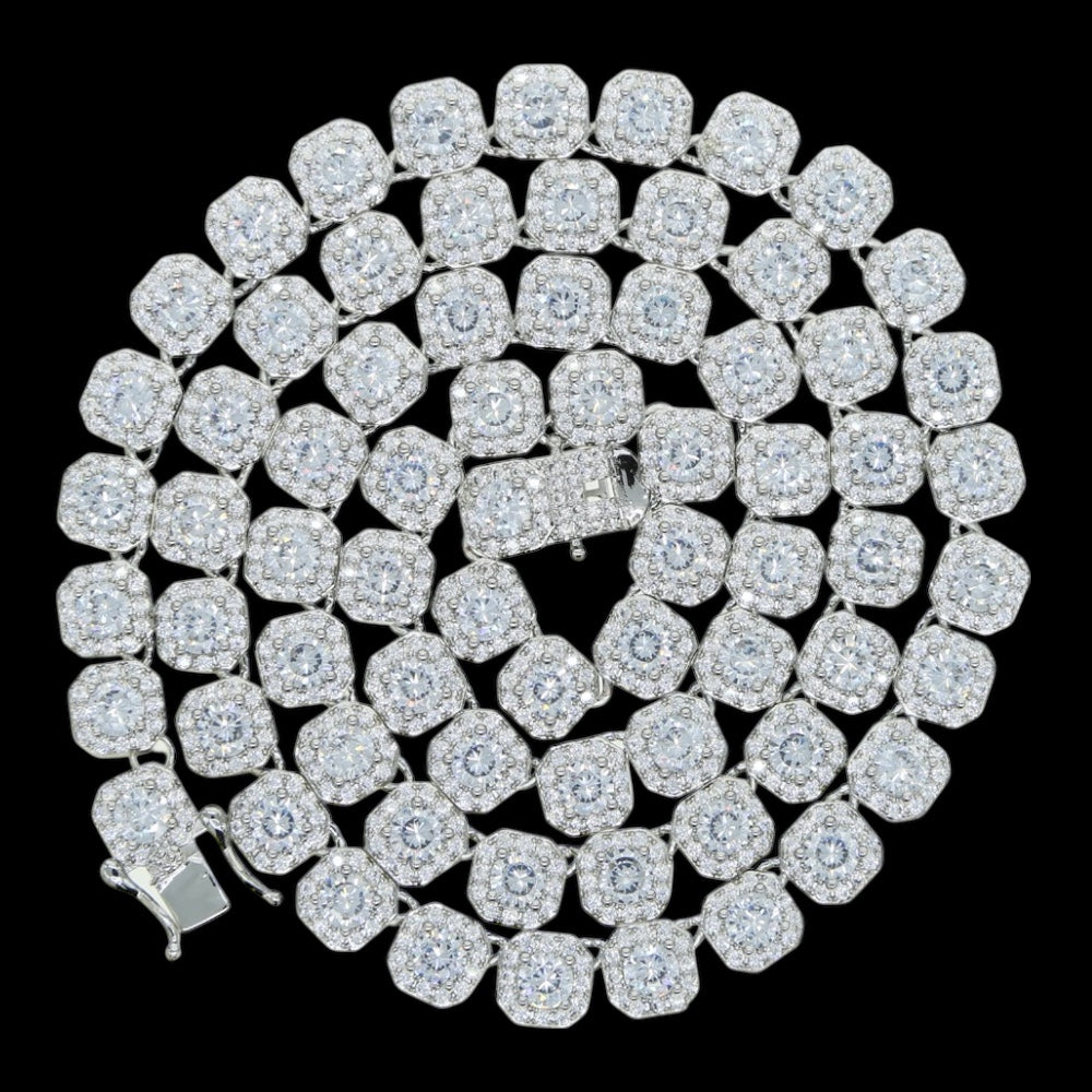 8mm clustered diamond tennis chain 