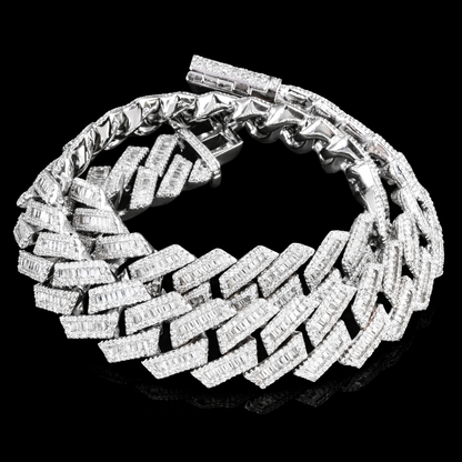 white gold diamond iced out miami cuban baguette s-link chain necklace