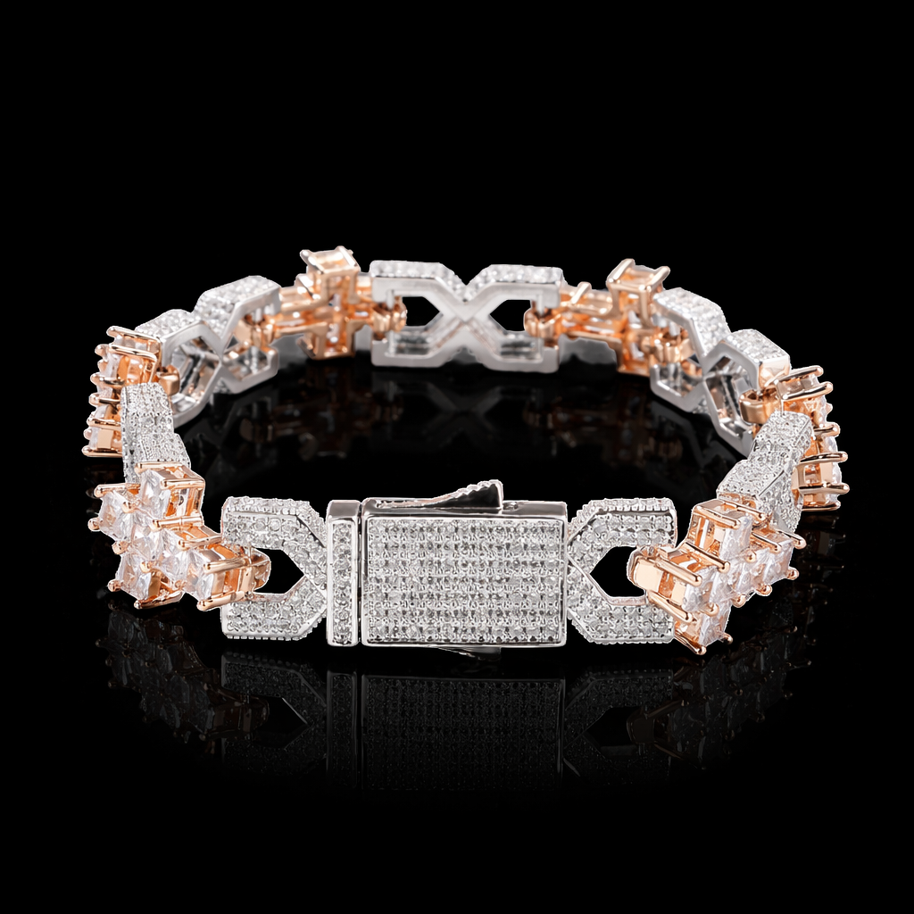 14mm Infinity X Kruis Baguette Armband