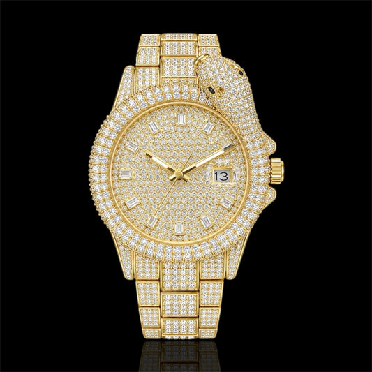 King Cobra 42mm – Iced Out Goud Verguld Horloge