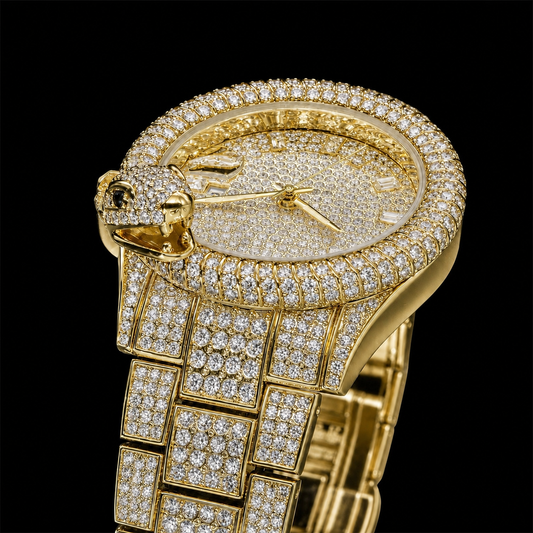 King Cobra 42mm – Iced Out Goud Verguld Horloge
