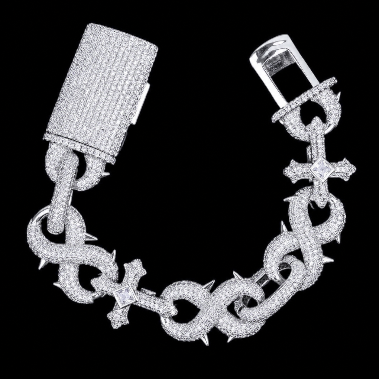 Infinity Kruis Iced Cuban Armband – 14mm