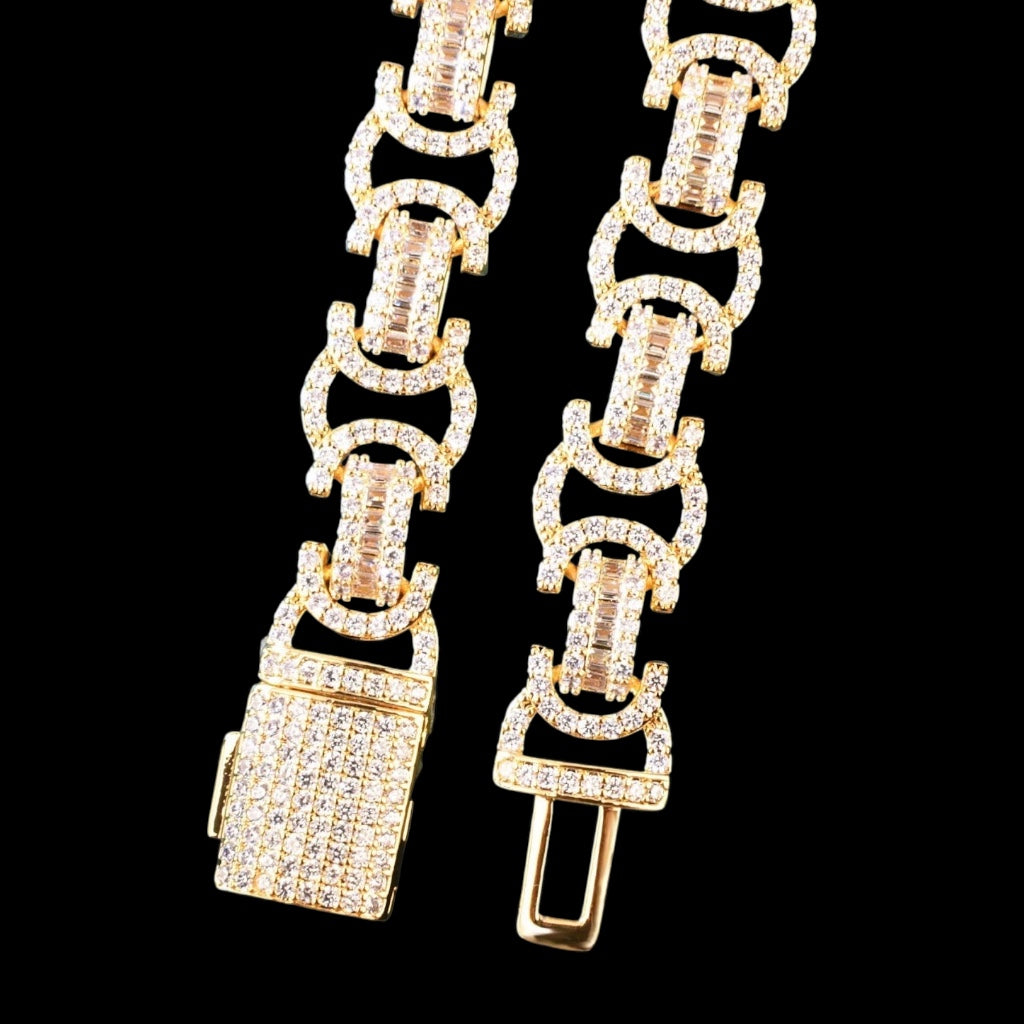 13mm diamanten koningsketting goud