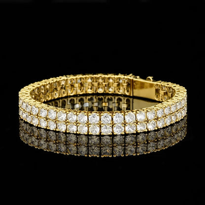 Gold Plated Dubbele Rij Tennis Armband