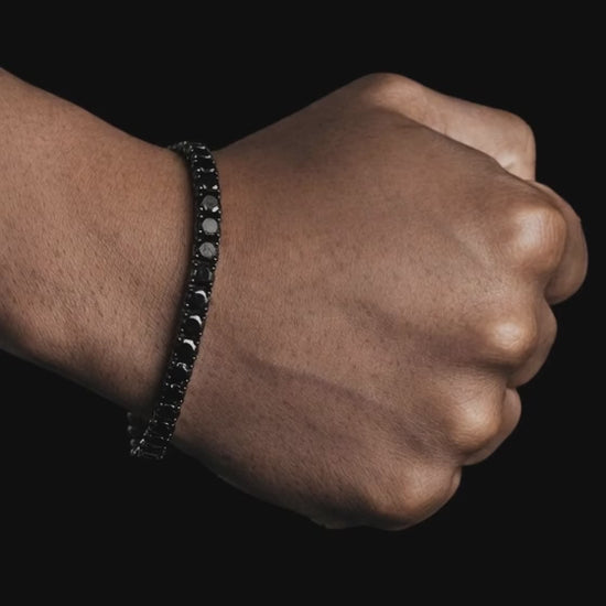 Luxury black iced out diamond tennis bracelet