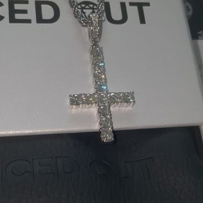 Moissanite Diamanten Omgekeerd Kruis Hanger