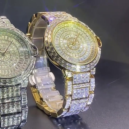 Eclipse 42mm – Fully Iced Goud Verguld Horloge